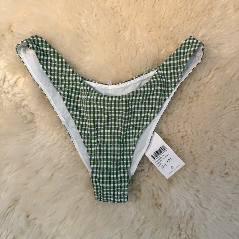 Rhythm Green Checkered Bikini Bottom